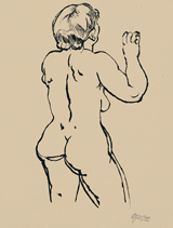 größeres Bild von Grosz Rohrfeder Feder Zeichnung George Grosz