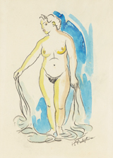 größeres Bild des Pechstein Aquarells Aquarell Max Pechstein